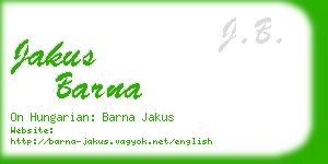 jakus barna business card